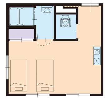 2人部屋間取り